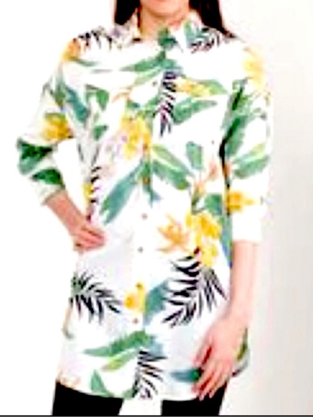 NWT DEX Oversized Tropical Print Shirt